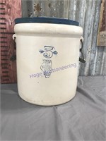 White Hall S.P. & S. Co. 5 gallon crock w/ bales