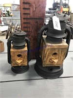 Pair of lamp bird houses