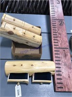 Set of 3 log jewelry boxes