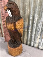 Wood carved eagle, approx 27 inches tall