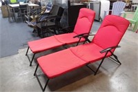 2 Red Foldable Loungers
