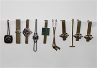 COLLECTION OF 10 TIE CLIPS
