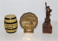 COLLECTION OF 3 VINTAGE COIN BANKS