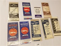 Selection of 9 Vintage Greyhound Bus Time Tables