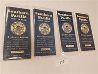 Selection of 4 Vintage Southern Pacific RR Time Ta