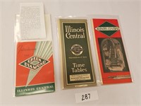 Trio of Vintage Illinois Central RR Items-Time Tab
