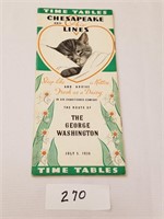 Rare Vintage 1936 Chesapeake & Ohio RR Time Tables