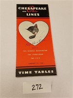 Rare Vintage 1938 Chesapeake & Ohio RR Time Tables