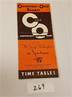 Rare Vintage 1935 Chesapeake & Ohio RR Time Tables