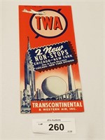 Rare 1939 TWA Time Tables-World's Fair Edition