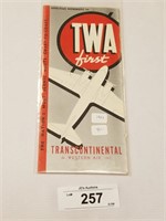 Rare Vintage 1937 TWA Time Tables-Excellent