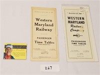 Trio of Vintage Western Maryland RR Related Items