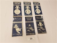 Selection of 6 American Airlines Time Tables-1940'