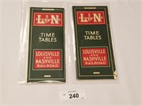 Pair of Vintage L&N RR Time Tables-1939&1940