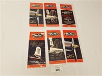 Selection of 6 Delta Airlines Time Tables-1955 to