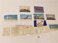 2 Vintage United Airlines Tickets & 7 Post Cards