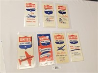 Selection of 9 United Airlines Time Tables-1943 to