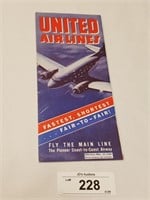 Rare Vintage United Airlines Time Tables from 1939
