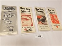 Selection of 4 NY Central RR Time Tables-1940 to 1