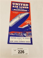 Rare Vintage United Airlines Time Tables from 1937