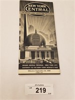 1939 New York Central RR Time Tables-WF Edition