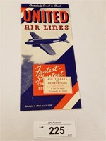 Rare Vintage United Airlines Time Tables from 1935