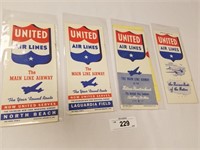 Selection of 4 United Airlines Time Tables-1940 &