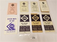 Selection of 7 Erie RR Time Tables from 1943 to 19