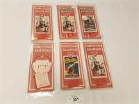 Selection of 6 Pennsylvania RR Time Tables-Excelle