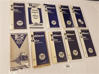 Selection of 10 Baltimore & Ohio RR Time Tables