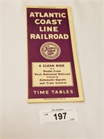 Rare Vintage 1938 Atlantic Coast Line Time Tables