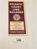 Rare Vintage 1938 Atlantic Coast Line Time Tables