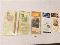 Selection of 5 Vintage Rail/Motor Coach Time Table