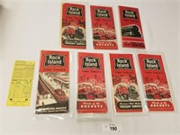 Selection of 7 Vintage Rock Island Time Tables +