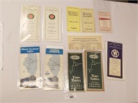 Selection of 10 Mixed Railroad Time Tables