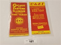 Pair of Chicago & Eastern Illinois RR Time Tables