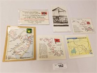 4 Mini Maps, 6 Post Cards, & Advertising Card
