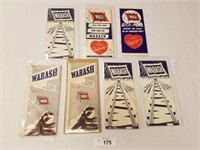 Selection of 7 Vintage Wabash Railway Time Tables