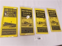 Selection of 4 Vintage Southern Railway Time Table