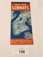 Rare Vintage 1940 New York Subways Map from Union