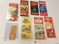 Mix of Vintage Time Tables,Map,Ticket,Pamphlet