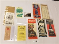 11 Vintage Buss Line & Trolley Items-Time Tables,T