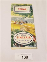 Rare Vintage 1934 Sinclair Road Map of Texas