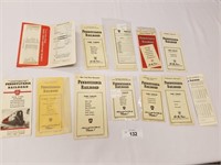 11 Vintage Time Tables & 1 Ticket Sleeve-Pennsylva