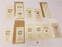 Selection of 11 Vintage Time Tables from Reading R