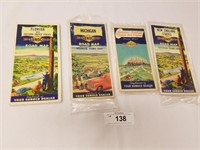 Selection of 4 Vintage Sunoco Road Maps-30's,40's,