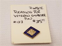 Vintage Reading Railway Veteran Employee Pin-Excel