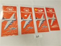 Selection of 4 TWA Time Tables-1941 & 1942-Excelle