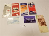 Mix of Smaller Airlines Time Tables + 2 Post Cards