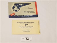 Vintage Pan American Passenger Clearance Info & Ti